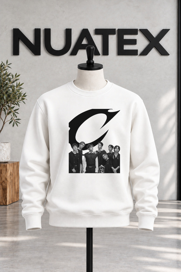 Crush Printed 3 Thread Ribbed Regular Fit Sweatshirt