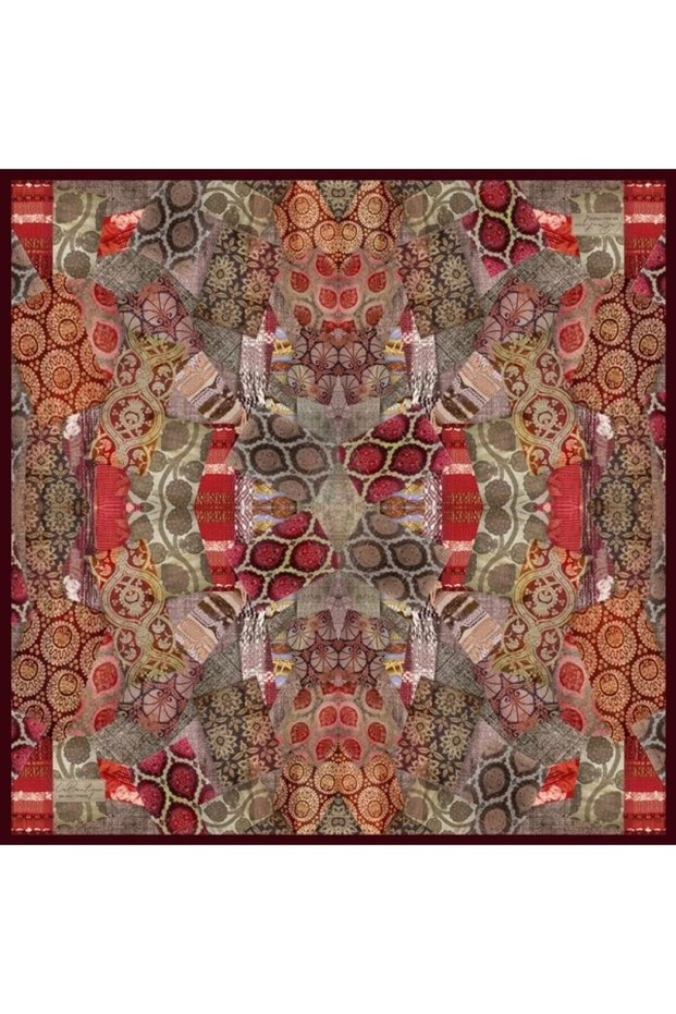 Pure Sura Silk 2832 03 Red Ethnic Pattern