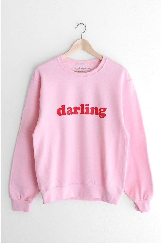 Darling Printed Cotton 3 Thread Threaded Crew Neck Oversize Sweatshirt