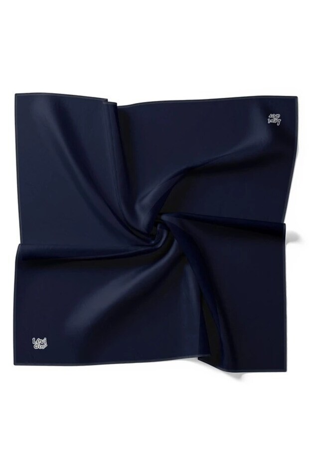 Tivil Pure Silk Scarf 3775 Navy Blue Plain Pattern