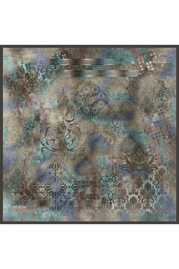 Pure Sura Silk 2809 02 Green Blue Ethnic Pattern