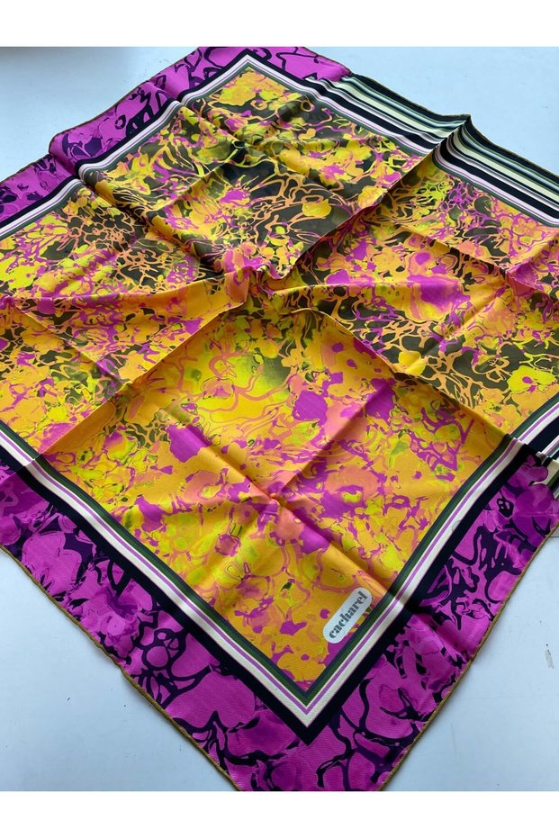 Tivil Silk Scarf 4214701 - 311 Yellow Green Abstract Pattern