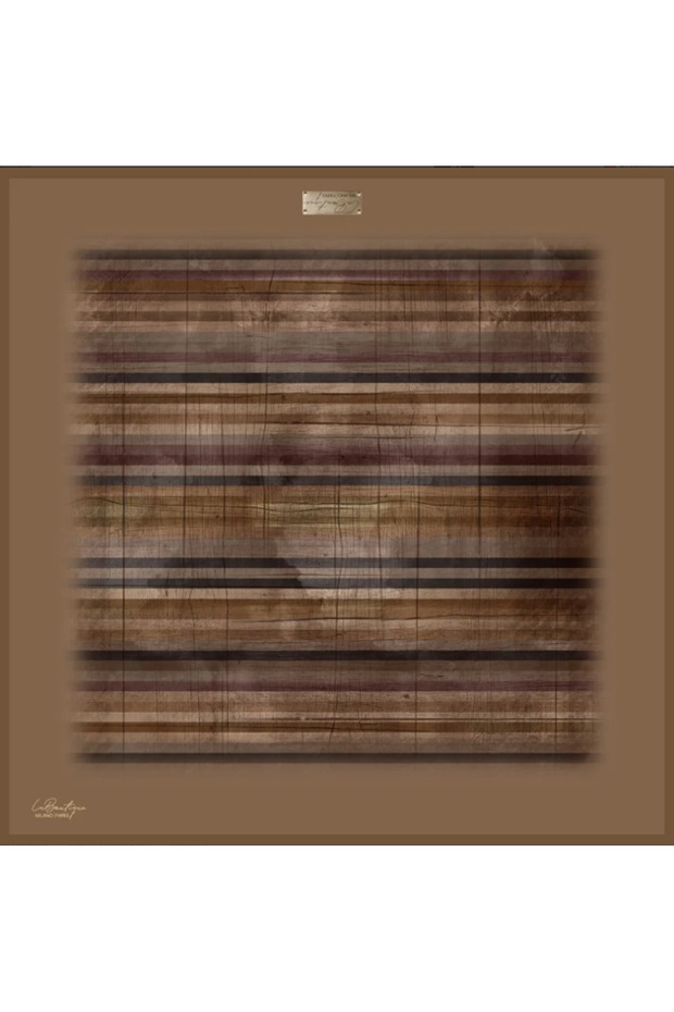 Tivil Pure Silk Scarf 1283 22 Coffee Black Line Pattern