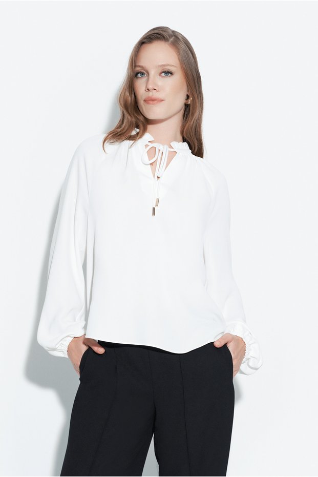 Lace-Up Blouse