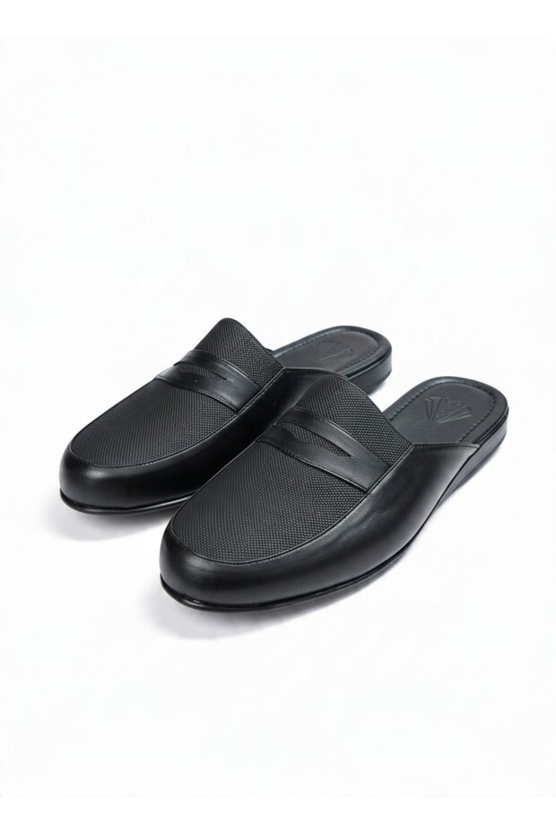 Black Jacquard Men's Slippers Home Office Guest Dowry Groom Slippers