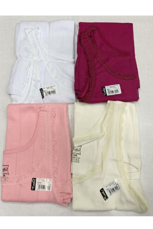 Women's Colored Thick-Strap Jacquard Cotton Bodysuit Tank Top 4-Pack