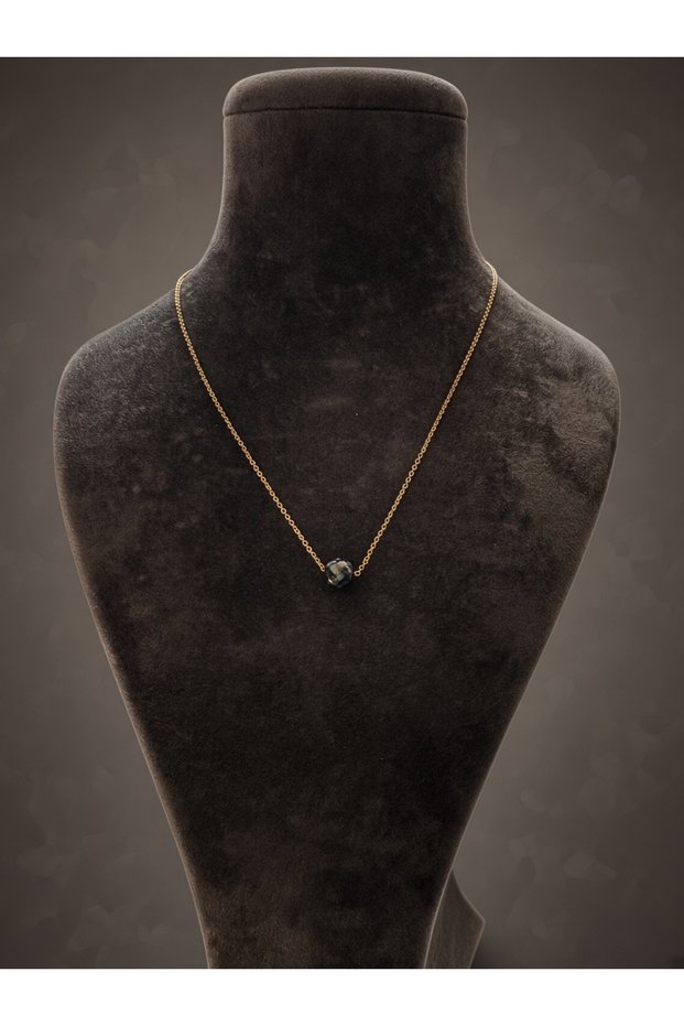 Steel Chain Single Ball His Stone Necklace (Color Changing)