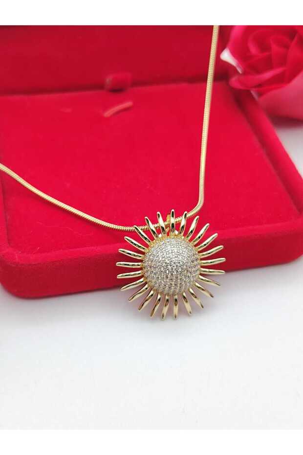 Lantisor Sun -placat cu aur 14k