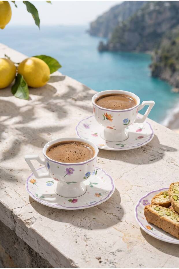 Gözde 2-Person Porcelain Coffee Cup Set