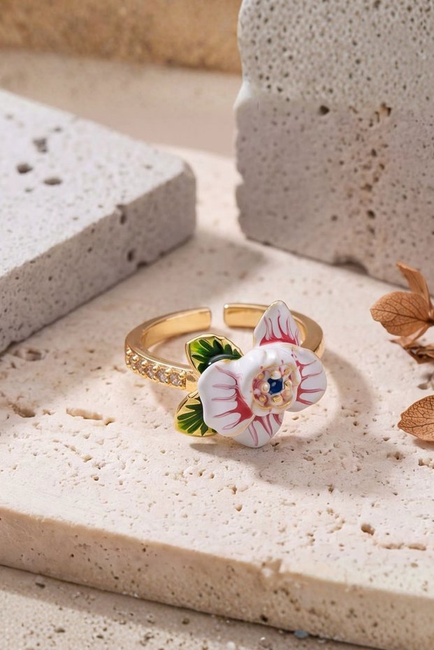 Leaf Detailed Design Flower Ring