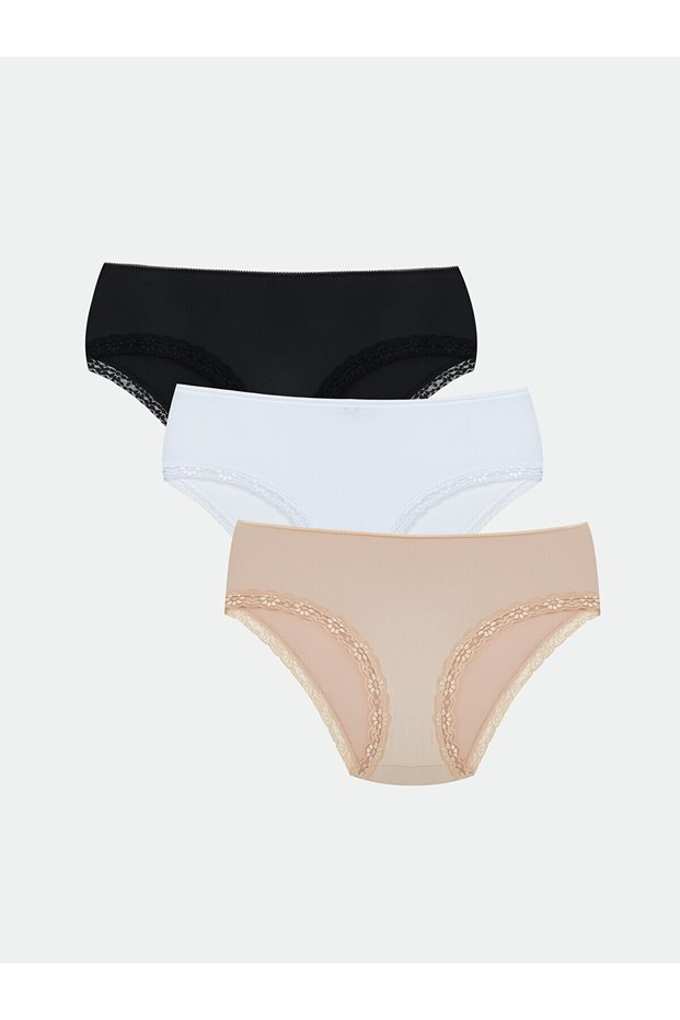 Ozmarka New Season Lace Detailed Hipster Panties 3-Pack
