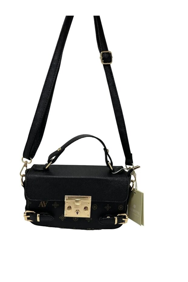 359 Black Printed Women's Shoulder Bag Armine359