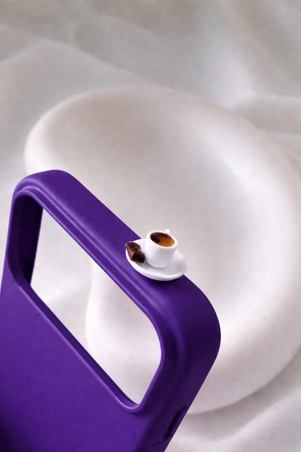 iPhone 18Promax Chocolate Coffee Figured Inside Velvet Silicone Case