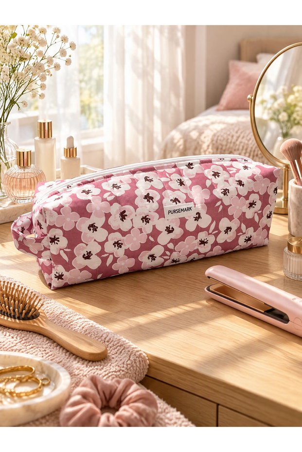 Pink Violet Patterned XL Size Bag Travel Bag for Airwrap and All Hair Styling Styles
