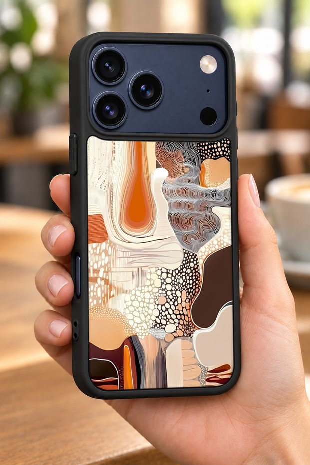 حافظة مقاومة للصدمات متوافقة مع هاتف iPhone 18 Pro Max ومرسومة بنمط عضوي لحماية الكاميرا