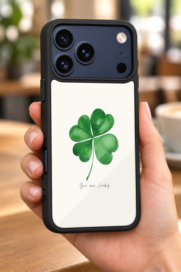 حافظة مقاومة للصدمات متوافقة مع هاتف iPhone 18 Pro مع حماية للكاميرا بنمط البرسيم