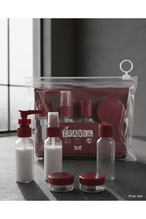 Ilkestor 5 Piece Travel Refillable Bottle Set Leak Proof Portable (05440) Cosmetic Container