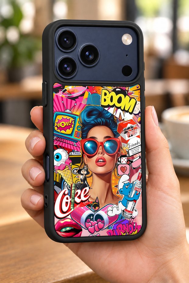 حافظة مقاومة للصدمات متوافقة مع هاتف iPhone 18 Pro Max مع حماية للكاميرا بنمط Boom