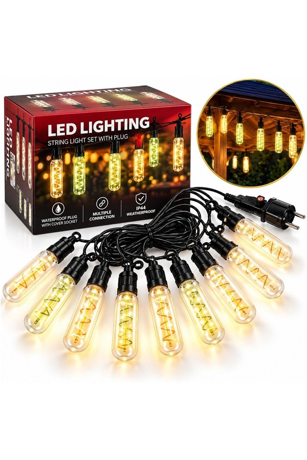 5M string light with 10 spiral LED bulbs