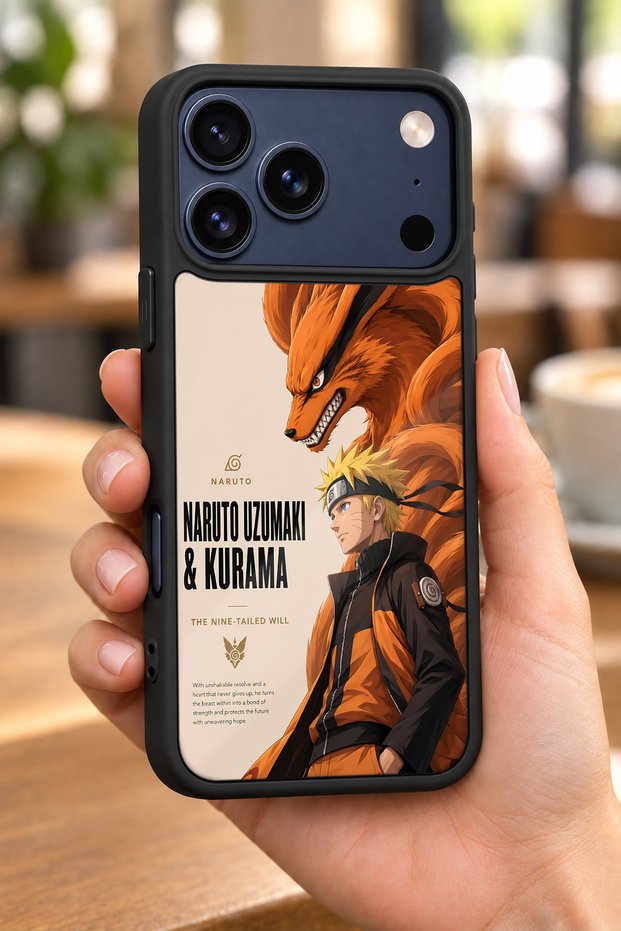 حافظة مقاومة للصدمات متوافقة مع هاتف iPhone 18 Pro بنمط ناروتو مع حماية للكاميرا