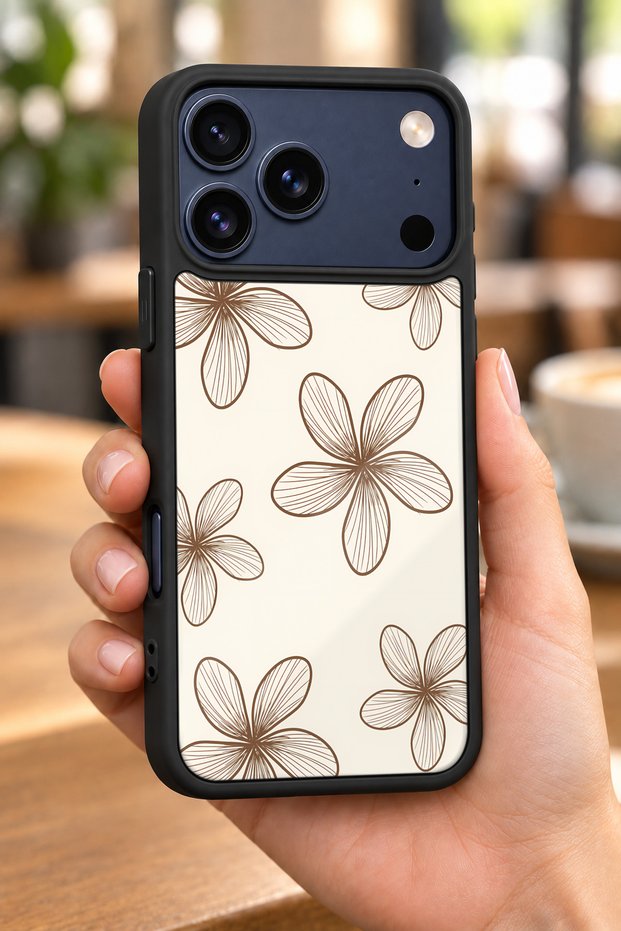 حافظة مقاومة للصدمات متوافقة مع هاتف iPhone 18 Pro مع حماية للكاميرا بنمط زهور