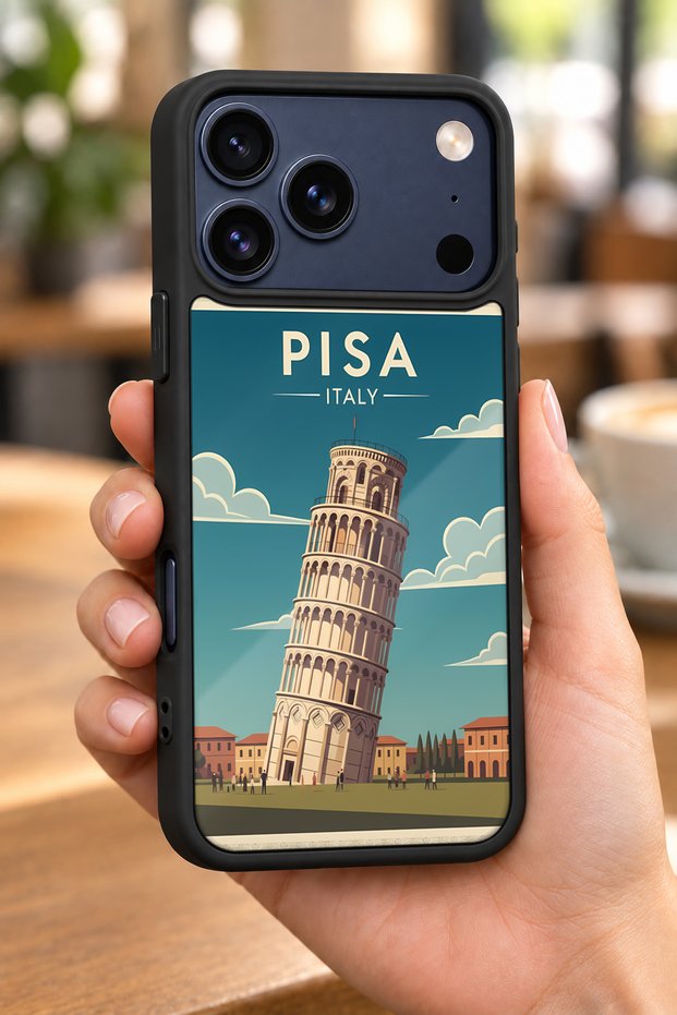 حافظة مقاومة للصدمات متوافقة مع هاتف iPhone 18 Pro Max مع حماية للكاميرا بنمط بيزا