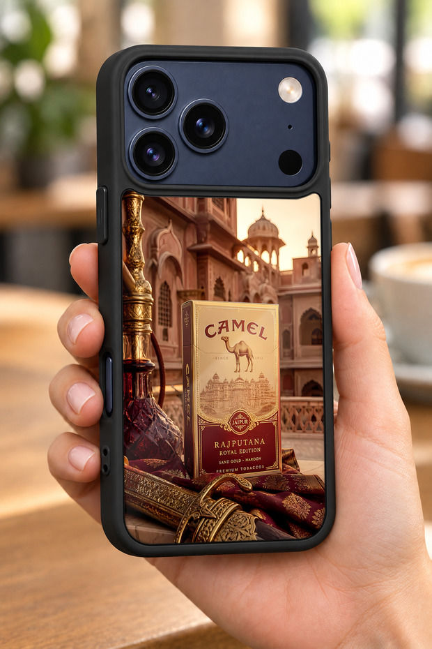 حافظة مقاومة للصدمات متوافقة مع هاتف iPhone 18 Pro Max مع حماية للكاميرا بنمط الجمل