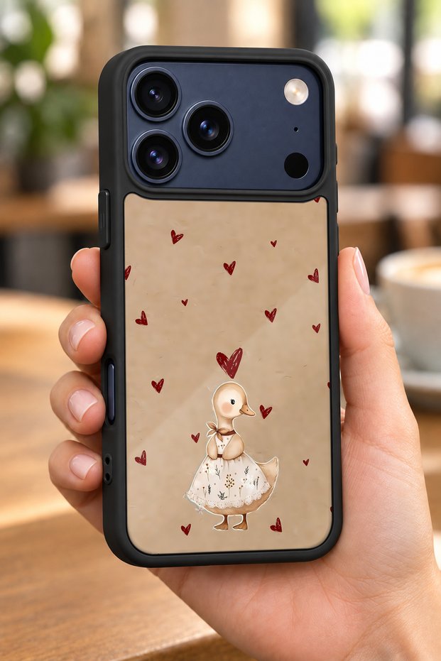 حافظة مقاومة للصدمات متوافقة مع هاتف iPhone 18 Pro Max مع حماية للكاميرا بنمط بطة