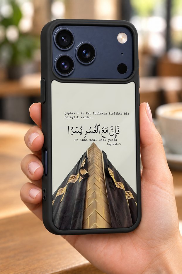 iPhone 18 Pro Compatible Auspicious Phrases Patterned Shockproof Case with Camera Protection