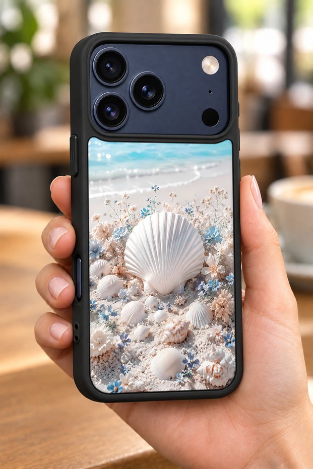 حافظة مقاومة للصدمات متوافقة مع هاتف iPhone 18 Pro Max مع حماية للكاميرا بنمط البحر