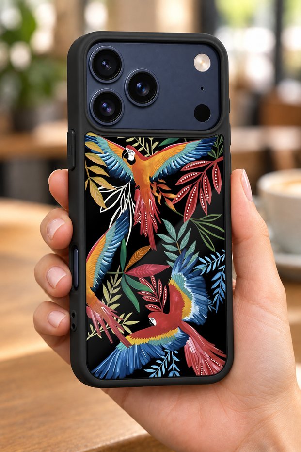حافظة مقاومة للصدمات متوافقة مع هاتف iPhone 18 Pro Max مع حماية للكاميرا بنمط ماكاف