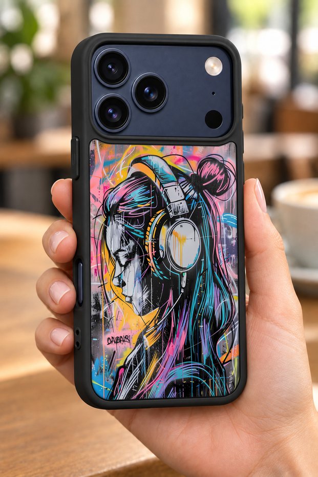 حافظة مقاومة للصدمات متوافقة مع هاتف iPhone 18 Pro Max مع حماية للكاميرا بنمط الجرافيتي