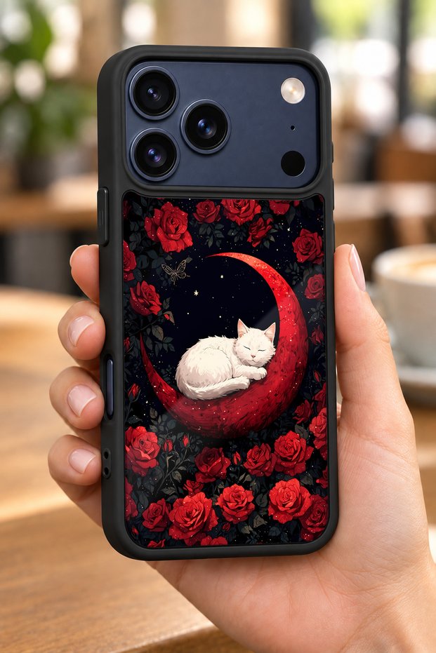 حافظة مقاومة للصدمات متوافقة مع هاتف iPhone 18 Pro مع حماية للكاميرا بنمط قطة