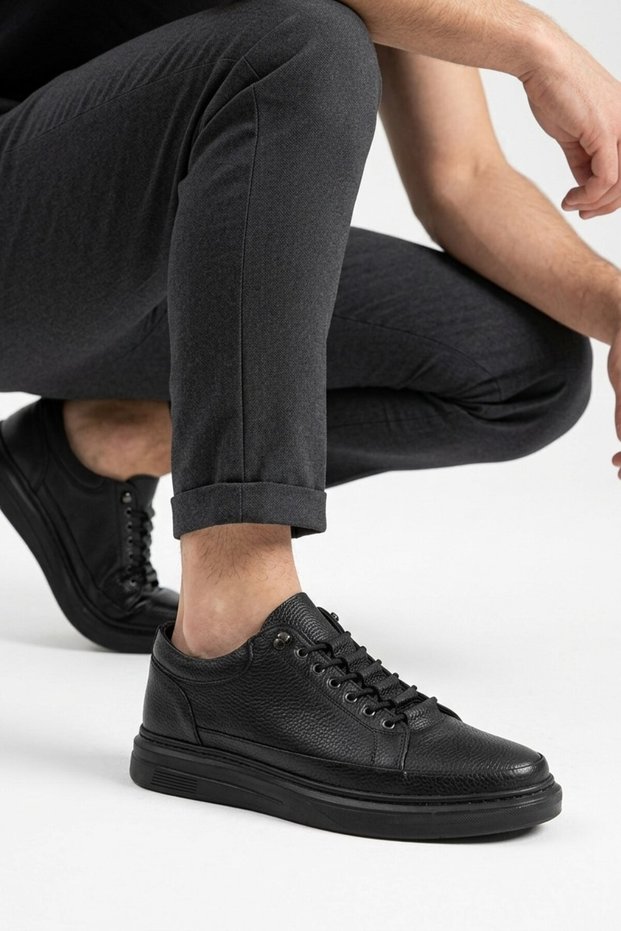 Zrj535 Ultra Comfort Elastic Men's Casual Shoes - Black