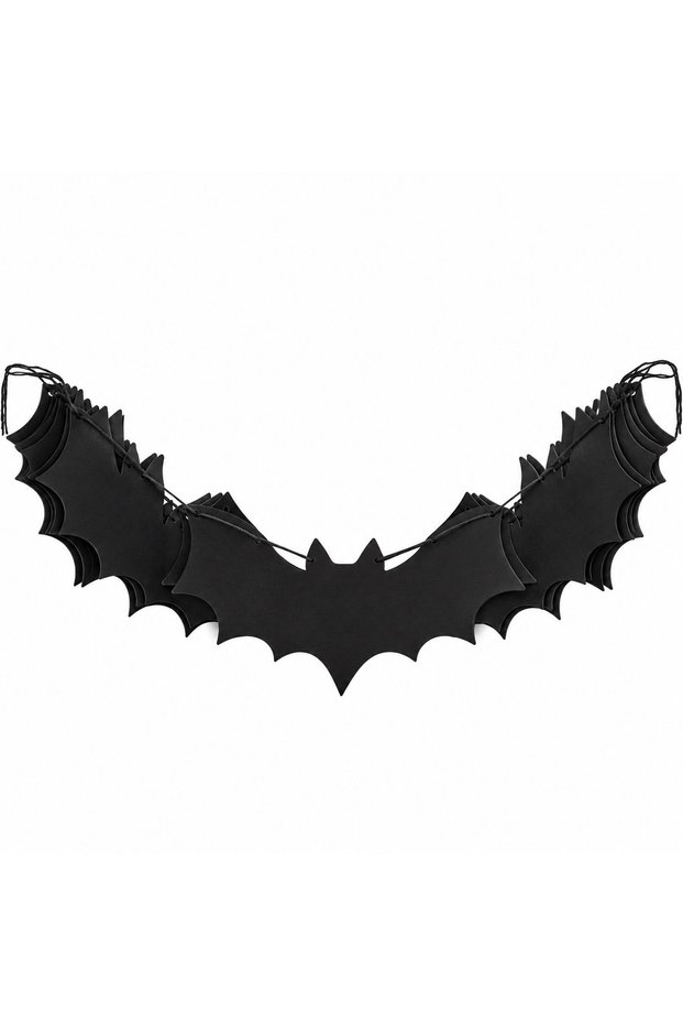 Halloween Black Bat Paper Garland, 8 Pcs, 2.5M