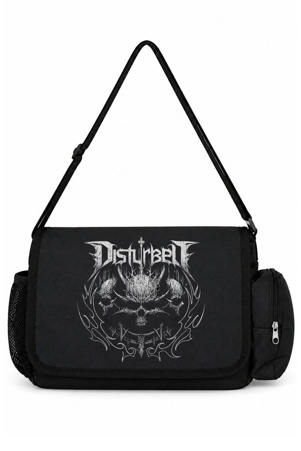 Disturbed Rock Metal Music Band Printed School, Sports, Office Multi-Purpose Messenger Bag
