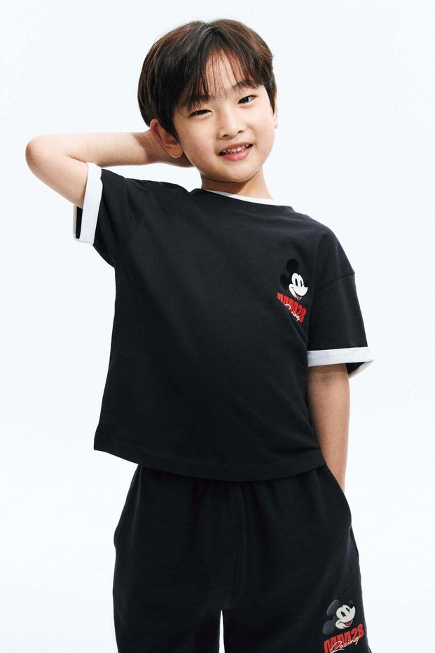 Layered-look printed T-shirt