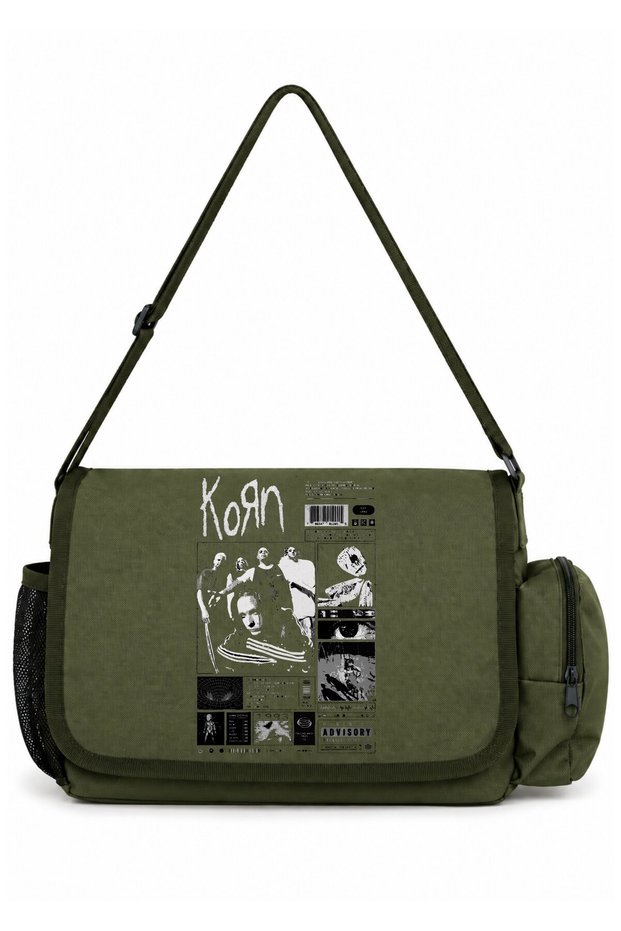 Korn Rock Metal Music Band Printed School, Sports, Office Multi-Purpose Messenger Bag