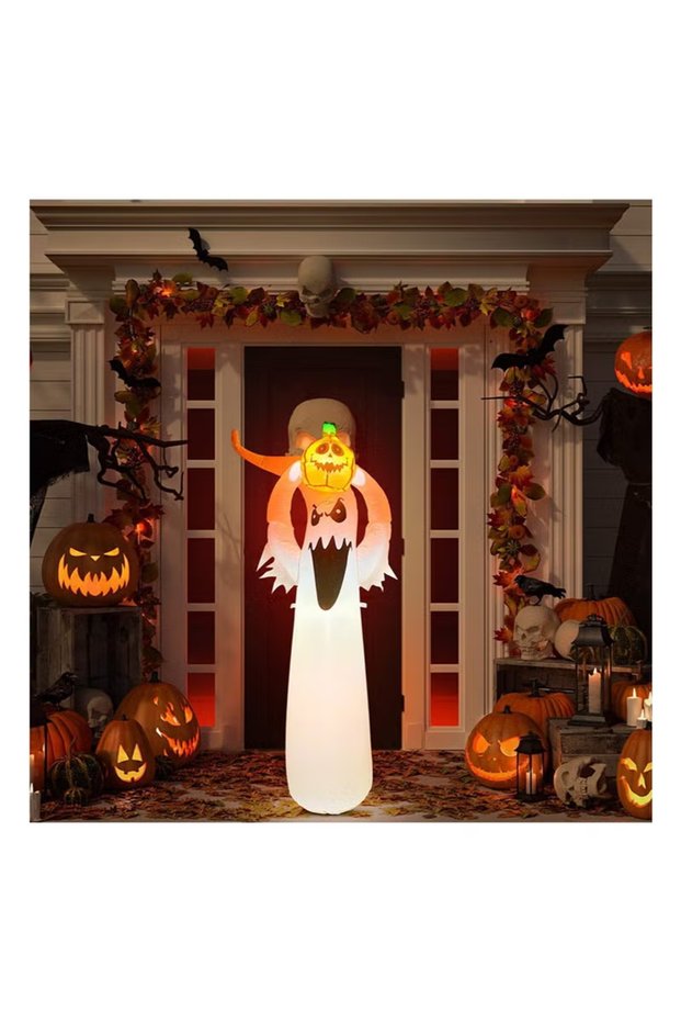 Holiday Inflatables Outdoor Decorations, Inflatables Ghost Outdoor Decorations, Inflatable Yard Decorations, Blow Up Ghost Decor with Build-in LEDs for Scary Holiday Decorations (1.8m)