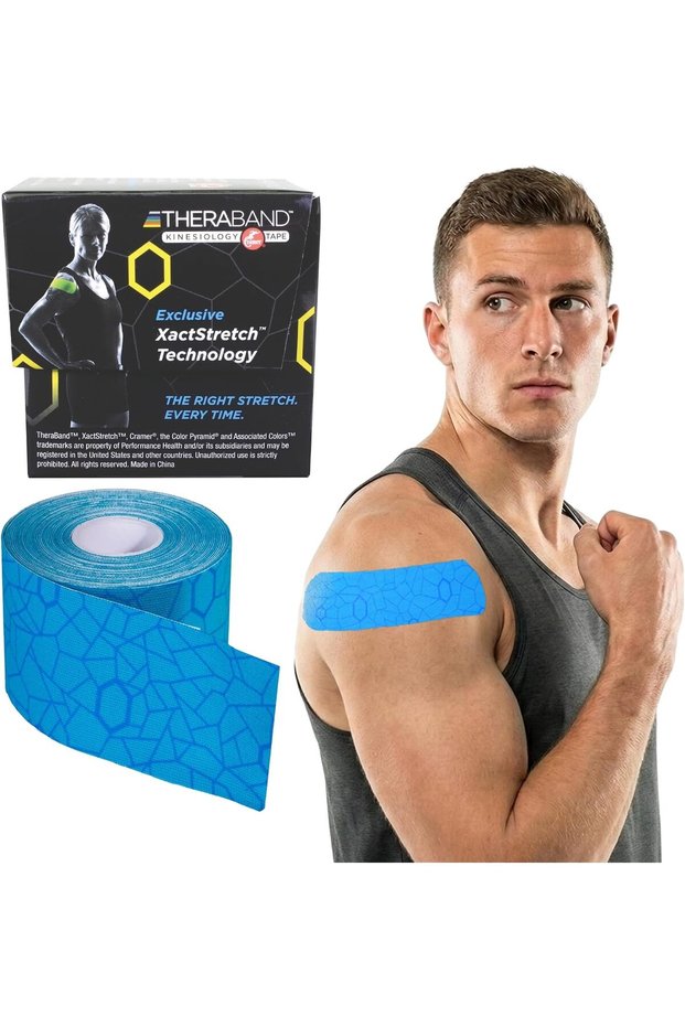 Kinesiology Tape Standard Roll, Blue/Blue Print, 2 Inch X 16.4 Feet
