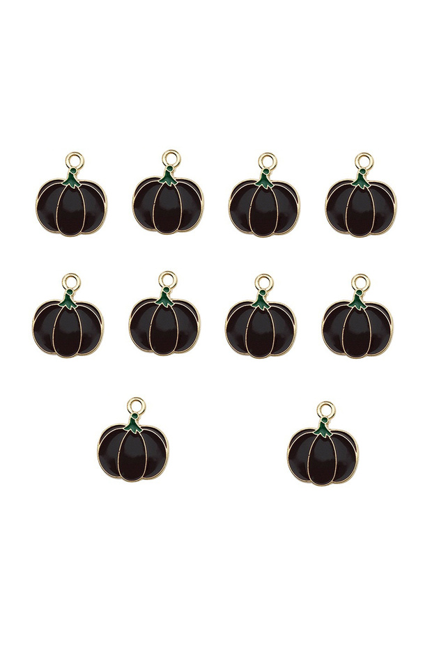 15501-10pcs 10Pcs Autumn Maple Leaf Charms Alloy Enamel Thanksgiving Maple Leaf Pumpkin Pendants For