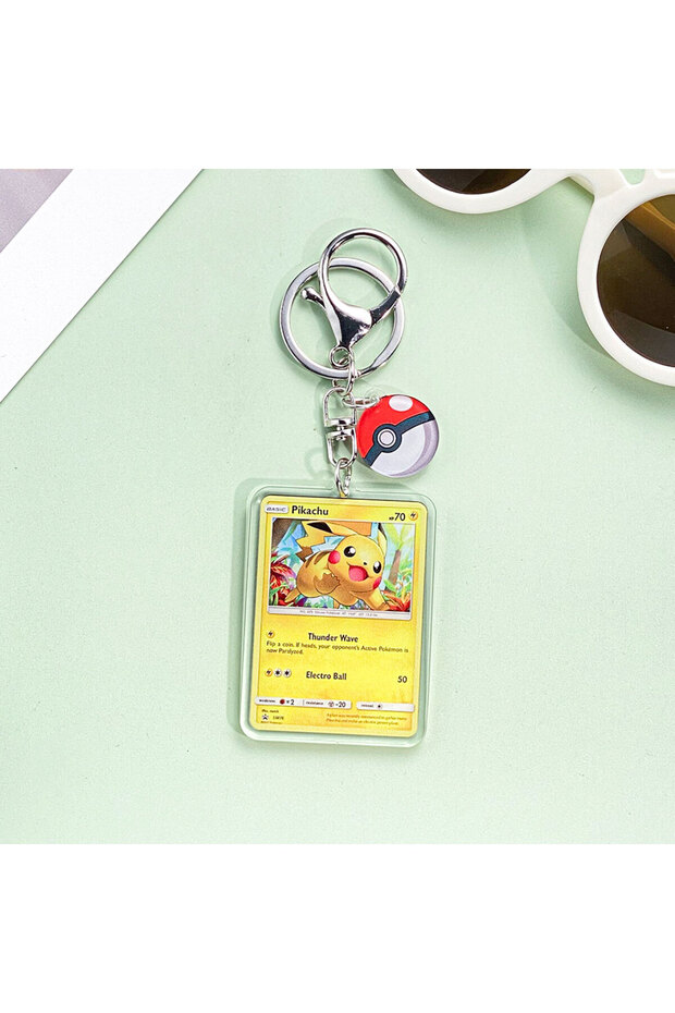 6.2cm 1 Pokémon Characters Pikachu Bulbasaur Jigglypuff Acrylic Car Keychain Accessories Bag Charm K