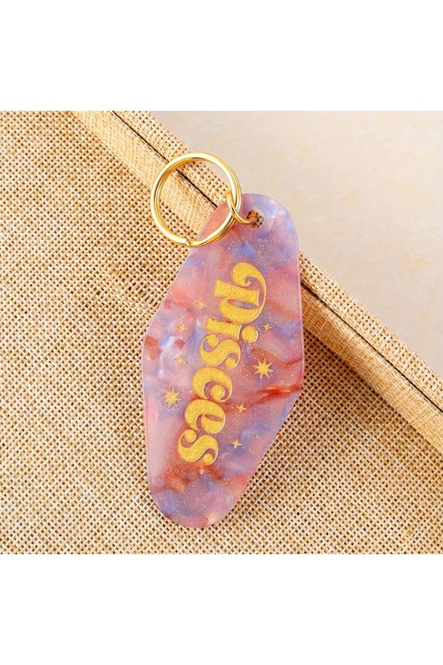 Pisces Twelve Constellation Zodiac Keychain, Astrology Key Ring Bag Accessory, Perfect Gift for Frie