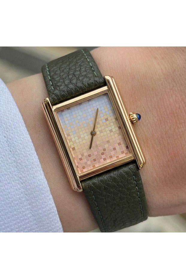 533green-3color CILOA 2025 New Men's Square Leather Strap Elegant Light Luxury Business Casual Water