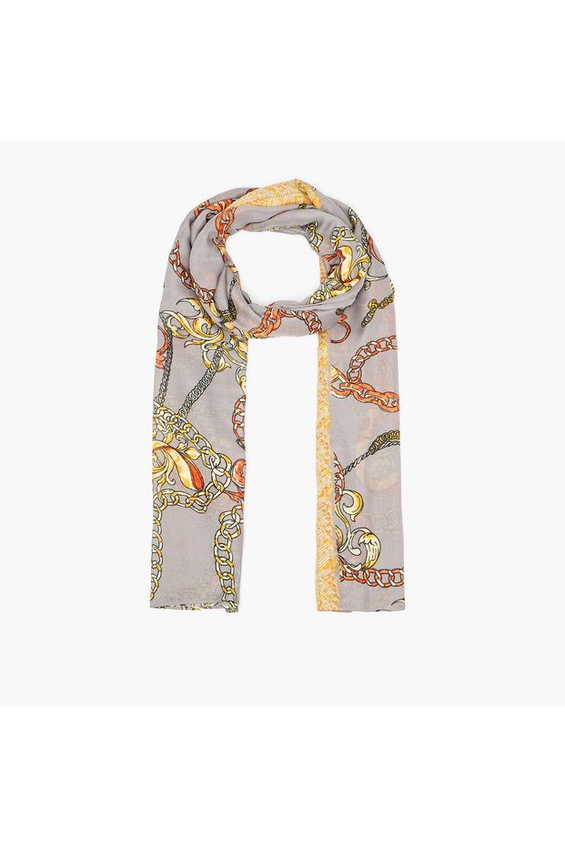 Scarf with Chain Print