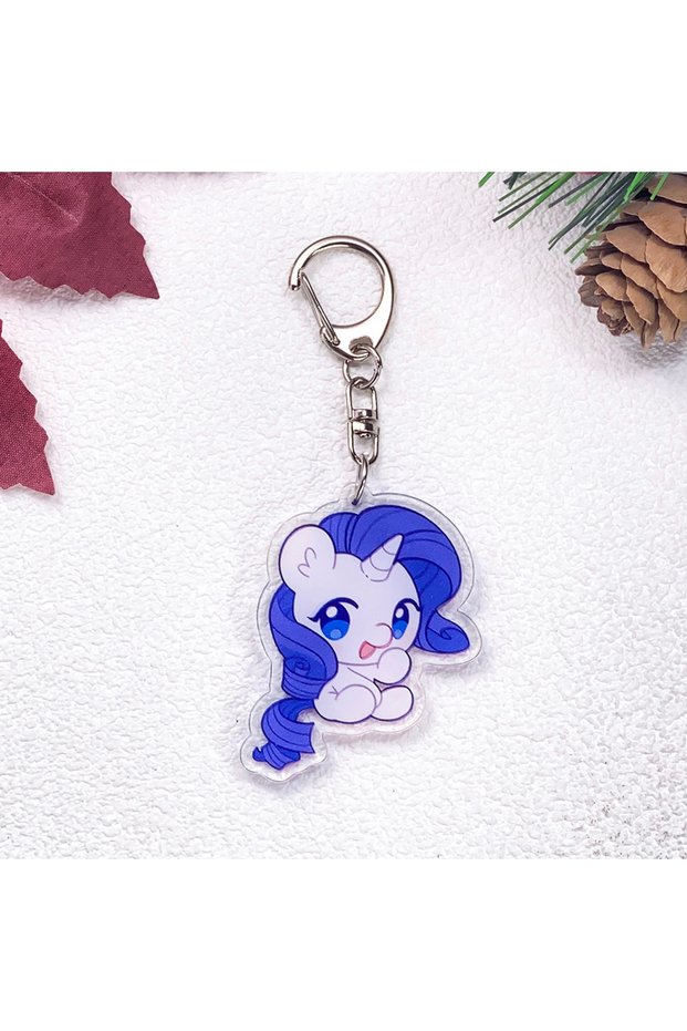 5 cm 1 1/5Pcs Cartoon My Little Pony Car Keychain Accessories Acrylic Cute Charms Pendant For Bag Fu