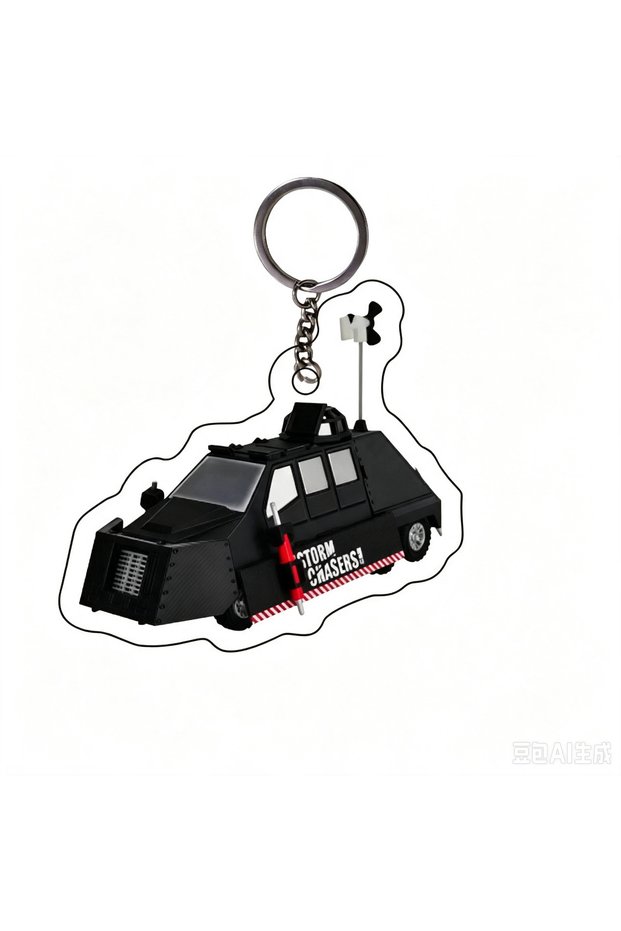 F Storm Chasers Tornado Intercept Vehicle Keychain Acrylic Pendant Storm Chaser Car Model Key Ring B