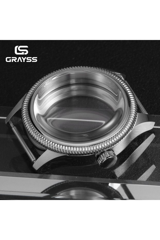 nh35 only case NEW 38mm Retro Military Pilot Stainless Watch Case AR Super Bubble Mineral Crystal Fi