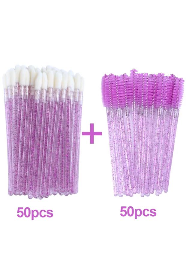 C642-purple 100pcs Wholesale Mascara Spoolies Disposable Eyelash & Eyebrow Brushes for Salon, Extens
