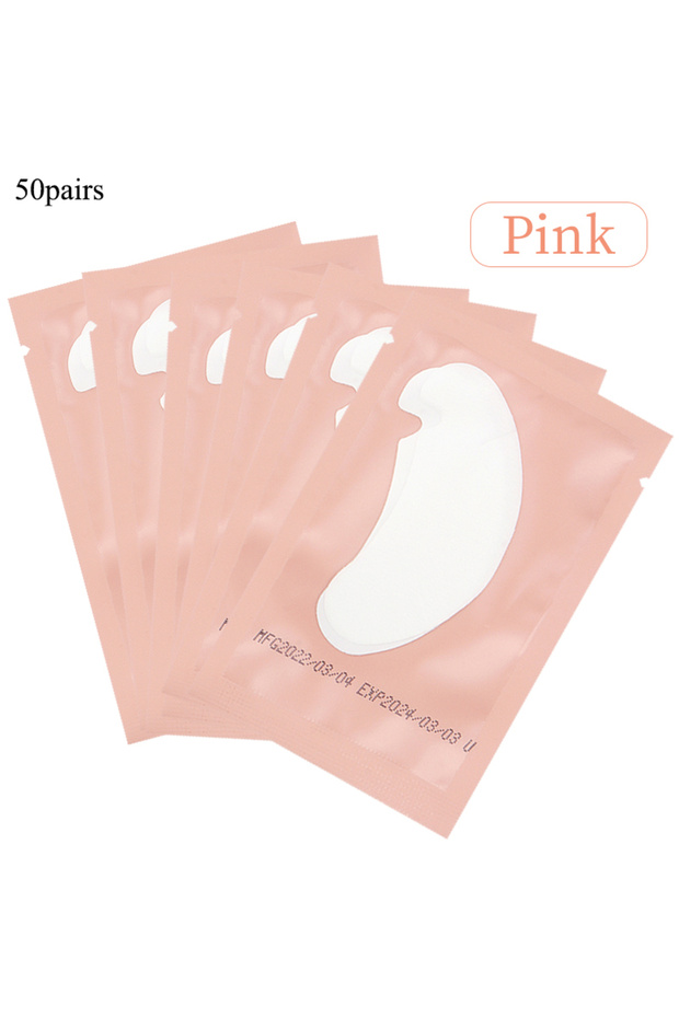 Pink 50 50/100 Pairs Eyelash Extension Patches Hydrogel Eye Pad U Shaped Lash Lifting Gel Paper Stic